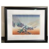 J Stanton 1986 Framed Abstract Landscape Print