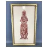 Medieval Brass Rubbing 1970s Julius Kusey, Signed