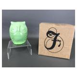 Fenton Chameleon Glass Owl Figurine, With Box
