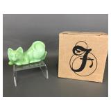 Fenton Chameleon Glass Cat Figurine, W Box