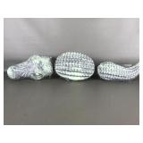3 Piece Concrete Alligator Outdoor Statue