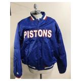 Vtg Detroit Pistons Satin Bomber Jacket