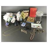 Antique Cast Iron Bell, Doilies & Cute Antique