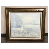 Mcm Impressionistic Winter Landscape Painting