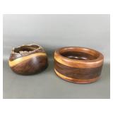 Mid-century modern wooden & live-edge bowl