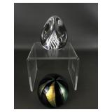 Iridescent Paperweight, Signed & More