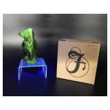 Glowing Fenton Manganese Cat, Marked W Box