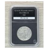 1942 Walking Liberty Half Dollar 90% Silver Coin