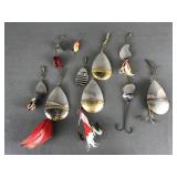 Vintage Metal Spinner Fishing Lures Various Sizes
