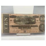 1864 Confederate $10 Bill