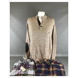 Chaps Quarter Button Sweater & Cotton Flannels