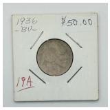 1936 Buffalo Nickel Five Cent Coin