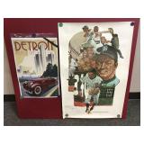 Vtg Al Kaline Poster & Retro Style Detroit Poster