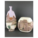 Southwestern Style Hand Painted Vases
