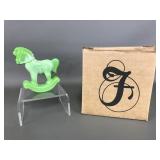 Fenton Chameleon Glass Rocking Horse, W Box