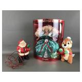Vtg Hard Plastic Mold Light Up Santa Claus & More