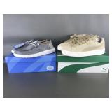 Hey Dude Womens Metallic Silver Sparkle Shoes&
