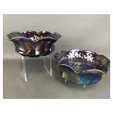 Vtg Carnival Glass Fruit Bowls