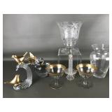 Vtg Hand-blown Hummingbird Apple Gold-tone Paper