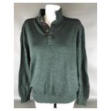 Orvis Green Quarter Button Sweater Mens