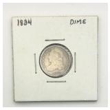 1834 Capped Bust Silver Dime 10c