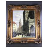Rocca Vintage Ornate Framed City Scene Painting