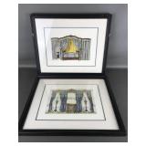 Vtg Framed Lithographs Louis Xv Style Bedroom