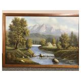 Mcm Framed Sebastion Signed Landscape Painting