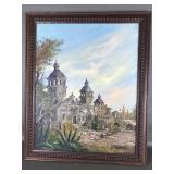 Jose Morales? Signed Oil Painting Spanish Mission
