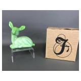 Fenton Chameleon Glass Fawn Figurine, With Box