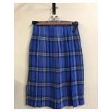 Nwt Edinburgh Woolmark Vtg Blue Tartan Skirt Sz 14