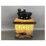 Vintage Ceramic Coffee Grinder Cookie Jar