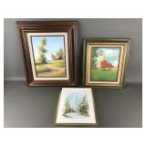 Vtg Framed Landscape & Countryside Paintings