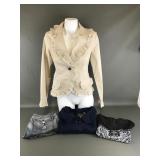 Vintage Ruffled Lace Trim Usa Blazer & Affliction