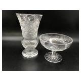 Waterford 8.5in vase & compote