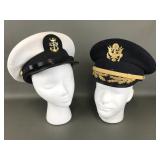 Vtg Top Rank Fur Felt Dress Officer Cap Hat &