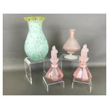 Vtg Frosted Art Glass Vase & More