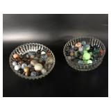 Vtg Glowing Magnese/amberina & Luster Marbles