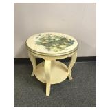 Vintage Hand Painted Round Sider Table