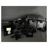 Vtg Nikon Fe2 Slr Camera W Extra Lenses, Case &