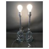 Vintage Leviton Style Crystal Boudoir Table Lamps