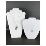 Sterling Silver & Diamond Pendant Necklace &
