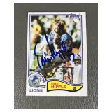 Detroit Lions Signed Eric Hipple Qb Topps Card