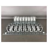 Clear & Frosted Glass Chess Shot Glass Set