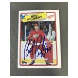 Detroit Red Wings Signed Bob Probert Topps Card