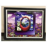 Vintage Mexican Surrealist Framed Print, Signed