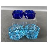 Aqua Blue & Cobalt Salt Cellars