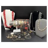 Vintage & Modern Costume Jewelry In Tin