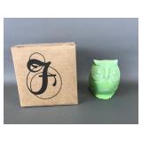 Fenton Chameleon Glass Owl Figurine W/ Box