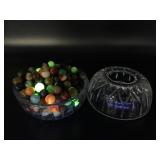 Vtg Glowing Manganese, Cadmium & Luster Marbles